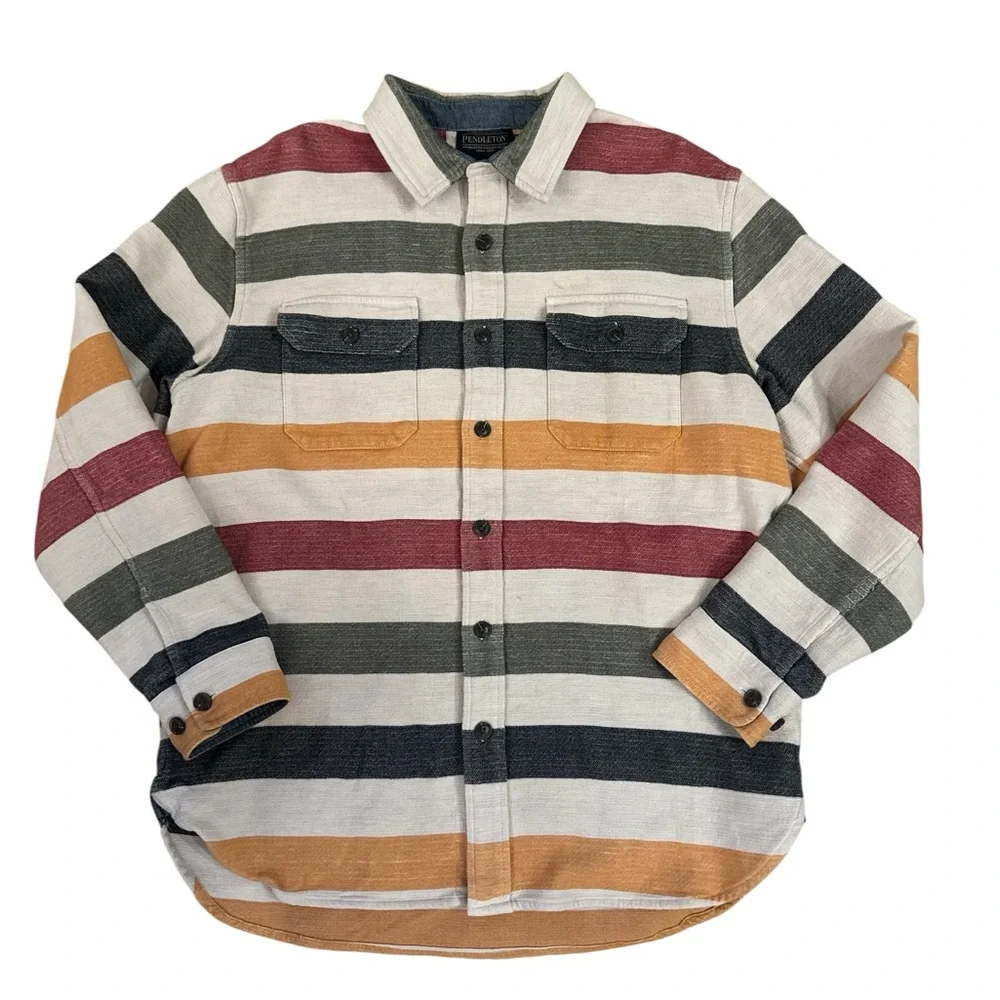 Pendleton Men's Driftwood Cotton Chamois Shirt featuring a multi-color L - Picture 1 of 8